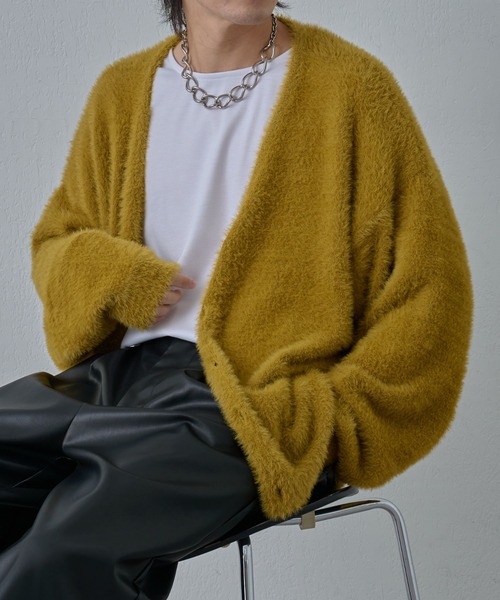 COLONY 2139（コロニートゥーワンスリーナイン）の「テックシャギーカーディガン（カーディガン/ボレロ・メンズ・グレー/ブラック/イエロー・MEDIUM/LARGE）」の3枚目の写真