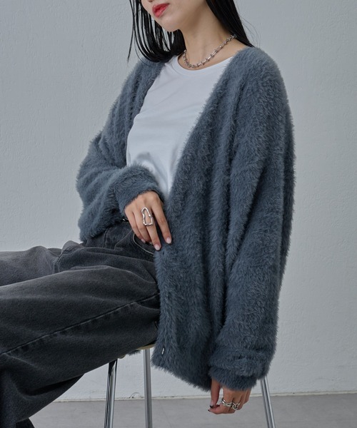 COLONY 2139（コロニートゥーワンスリーナイン）の「テックシャギーカーディガン（カーディガン/ボレロ・メンズ・グレー/ブラック/イエロー・MEDIUM/LARGE）」の11枚目の写真