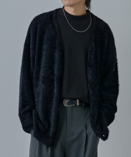 COLONY 2139（コロニートゥーワンスリーナイン）の「テックシャギーカーディガン（カーディガン/ボレロ・メンズ・グレー/ブラック/イエロー・MEDIUM/LARGE）」の4枚目の写真