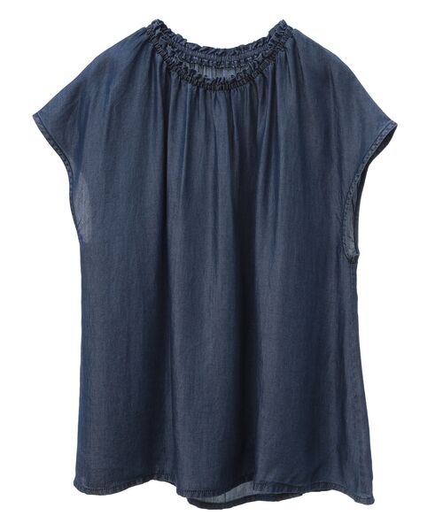CRAFT STANDARD BOUTIQUE(クラフトスタンダードブティック)の「やわらかデニム風フレンチスリーブブラウス(シャツ/ブラウス・レディース・ブラック/インディゴブルー・FREE)」の20枚目の写真