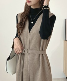 Futier land（フューティアランド）の「高級感ある大人の品。ベルト付きロングワンピース（ワンピース）」