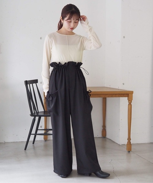 tiptop（ティップトップ）の「ウェストギャザーマルチwayサロペット