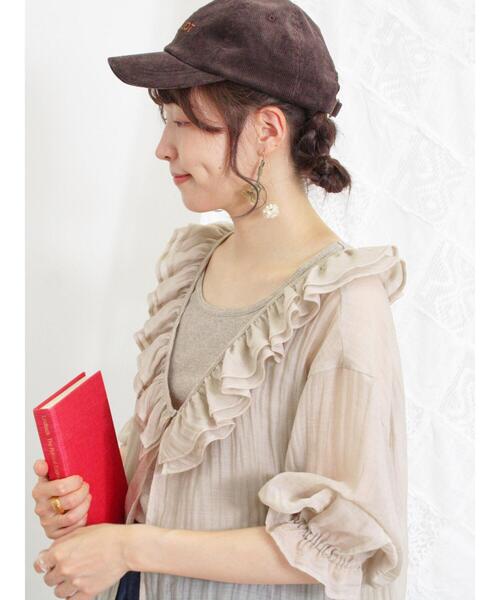 Samansa Mos2（サマンサ モスモス）の「テレコノースリ（Tシャツ/カットソー・レディース・ブラック/チャコールグレー/ベージュ・F）」の16枚目の写真