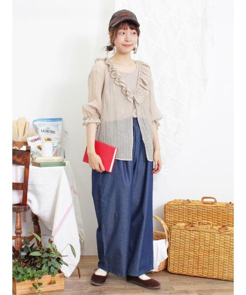 Samansa Mos2（サマンサ モスモス）の「テレコノースリ（Tシャツ/カットソー・レディース・ブラック/チャコールグレー/ベージュ・F）」の17枚目の写真