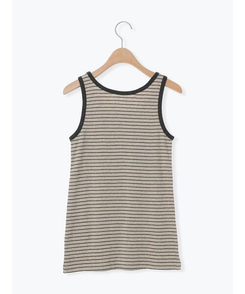 Samansa Mos2（サマンサ モスモス）の「テレコノースリ（Tシャツ/カットソー・レディース・ブラック/チャコールグレー/ベージュ・F）」の4枚目の写真