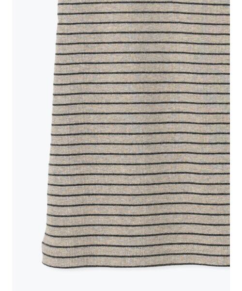 Samansa Mos2（サマンサ モスモス）の「テレコノースリ（Tシャツ/カットソー・レディース・ブラック/チャコールグレー/ベージュ・F）」の7枚目の写真