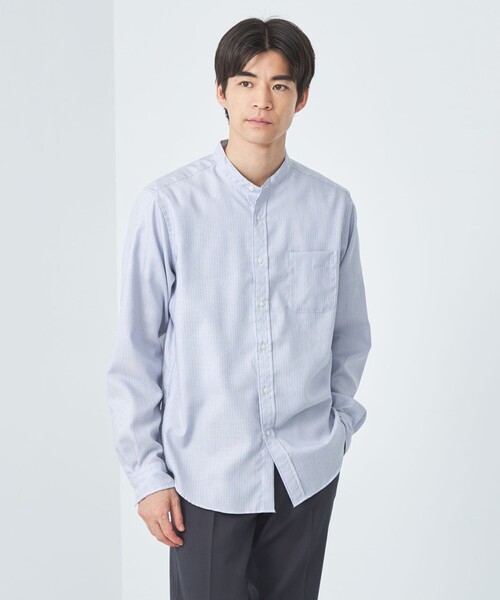 green label relaxing（グリーンレーベルリラクシング）の「オックスフォード バンドカラー シャツ -防シワ-（シャツ/ブラウス・メンズ・ワインレッド/ブラウン/ホワイト/コバルトブルー・M/XL/L/S）」の3枚目の写真