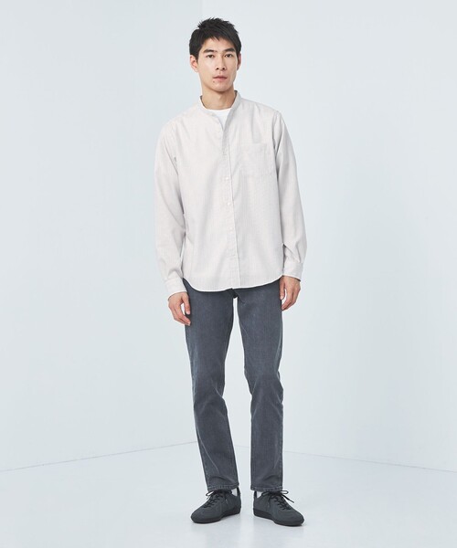 green label relaxing（グリーンレーベルリラクシング）の「オックスフォード バンドカラー シャツ -防シワ-（シャツ/ブラウス・メンズ・ワインレッド/ブラウン/ホワイト/コバルトブルー・M/XL/L/S）」の10枚目の写真