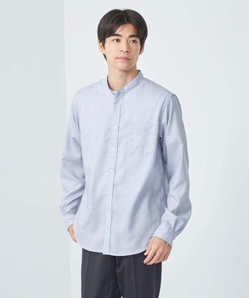 green label relaxing（グリーンレーベルリラクシング）の「オックスフォード バンドカラー シャツ -防シワ-（シャツ/ブラウス・メンズ・ワインレッド/ブラウン/ホワイト/コバルトブルー・M/XL/L/S）」の11枚目の写真