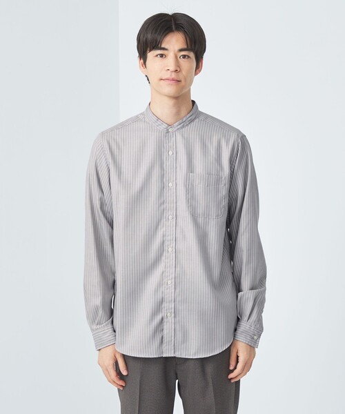 green label relaxing（グリーンレーベルリラクシング）の「オックスフォード バンドカラー シャツ -防シワ-（シャツ/ブラウス・メンズ・ワインレッド/ブラウン/ホワイト/コバルトブルー・M/XL/L/S）」の13枚目の写真