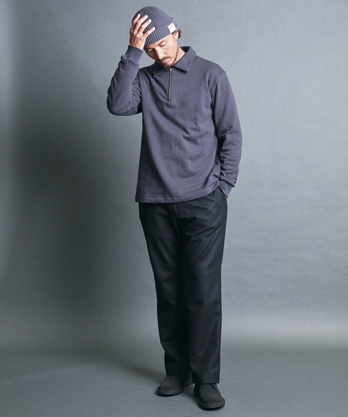 【関税込み】ジップアップ ロングスリーブ スウェットシャツ Magine（マージン）の「ORGANIC SWEAT HALF ZIP SHIRTS