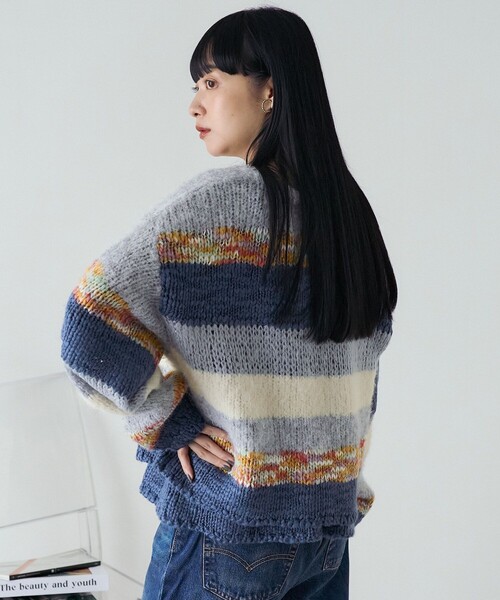 FREAK'S STORE(フリークスストア)の「ミックスボーダー ニットビスチェ(キャミソール・レディース・イエロー/ブルー・フリ-)」の12枚目の写真