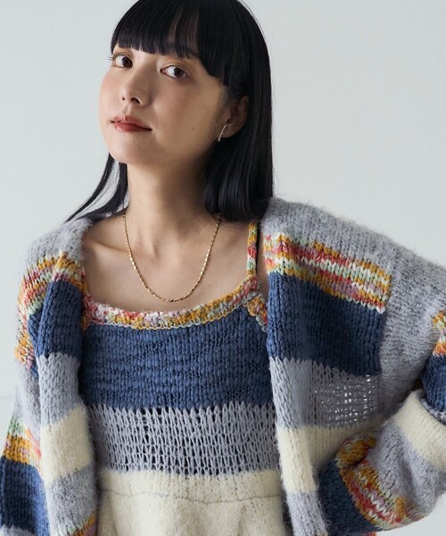 FREAK'S STORE(フリークスストア)の「ミックスボーダー ニットビスチェ(キャミソール・レディース・イエロー/ブルー・フリ-)」の14枚目の写真