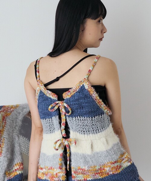 FREAK'S STORE(フリークスストア)の「ミックスボーダー ニットビスチェ(キャミソール・レディース・イエロー/ブルー・フリ-)」の15枚目の写真