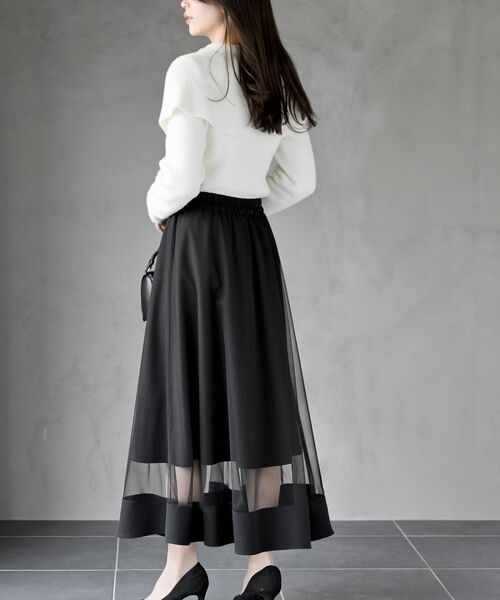 ♡ロングチュールスカート⭐︎新品⭐︎定価１４０００円⭐︎ブランドサイズ３８ 2WAY】カバーチュールスカート（マキシ・ロングスカート） | THE