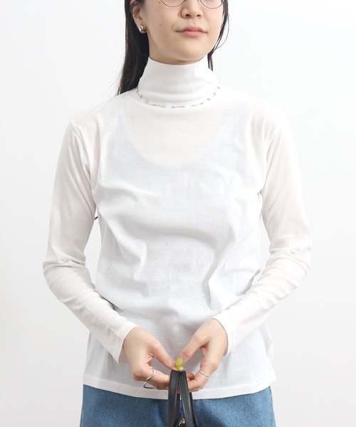fig London(フィグロンドン)の「sorbet turtle inner(Tシャツ/カットソー・レディース・ホワイト/ピンク/サックスブルー/ブラック・FREE)」の2枚目の写真
