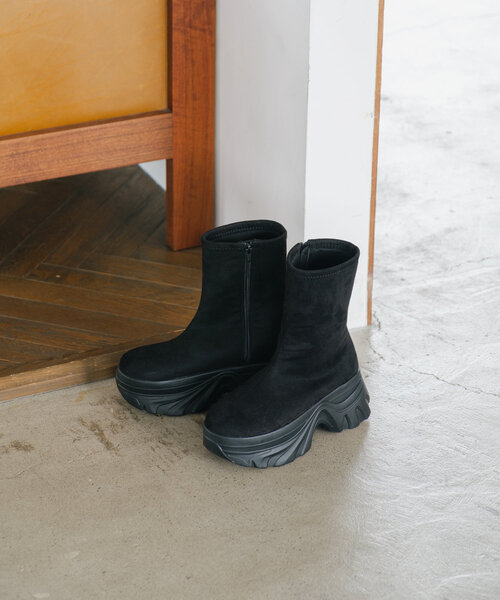 Kastane（カスタネ）の「*【新サイズ追加】フェイクスエードミドルブーツ（ブーツ・レディース・キャメル/ブラック・36/37/38/39）」の5枚目の写真