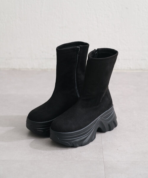 Kastane（カスタネ）の「*【新サイズ追加】フェイクスエードミドルブーツ（ブーツ・レディース・キャメル/ブラック・36/37/38/39）」の18枚目の写真