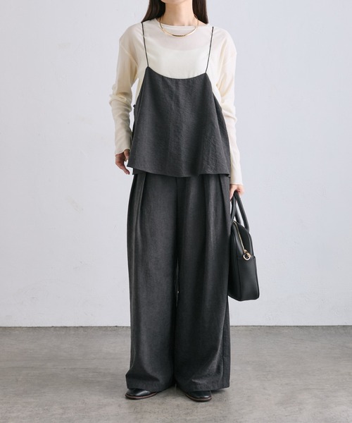 PUAL CE CIN(ピュアルセシン)の「ナイロンチュールベロアクルーネックトップス(Tシャツ/カットソー・レディース・アイボリー/グレー・FREE)」の6枚目の写真