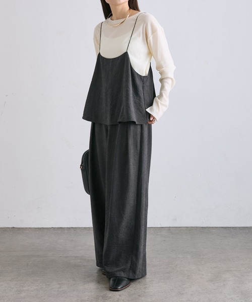 PUAL CE CIN(ピュアルセシン)の「ナイロンチュールベロアクルーネックトップス(Tシャツ/カットソー・レディース・アイボリー/グレー・FREE)」の7枚目の写真