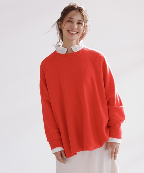 【セール】【洗える】ふわふわニット ラウンドヘム（ニット/セーター）｜UNFILO（アンフィーロ）