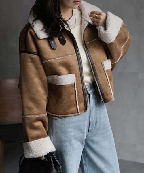 美品！ショット100周年記念限定 B6　ムートン+スエード+ダウン　ジャケット 中古・古着通販】Schott (ショット) BEAUTY&YOUTH (ビューティー