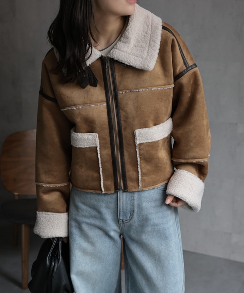 LAVANDA ムートンジャケット LAGUA GEM | VINTAGE OVER FAUX ムートン (ジャケット ) |SHEL