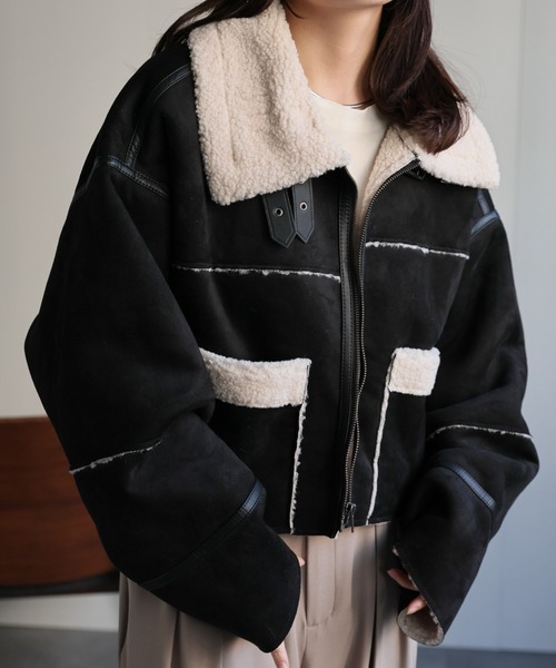 セール】クロップドムートンジャケット《動画あり》（ムートンコート