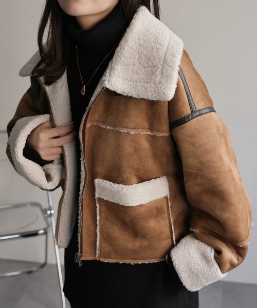 セール】クロップドムートンジャケット《動画あり》（ムートンコート