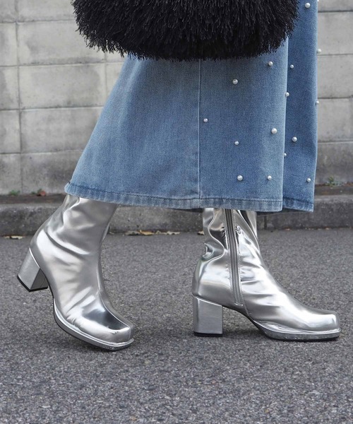 【セール】ストーム付きストレッチショートブーツ（ブーツ）｜minia（ミニア）