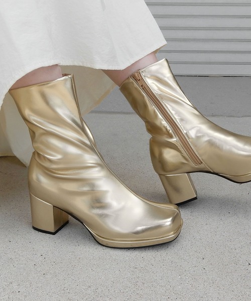 【セール】ストーム付きストレッチショートブーツ（ブーツ）｜minia（ミニア）