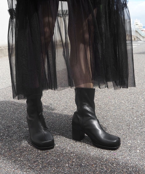 【セール】ストーム付きストレッチショートブーツ（ブーツ）｜minia（ミニア）