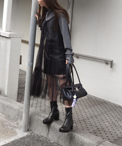 【セール】ストーム付きストレッチショートブーツ（ブーツ）｜minia（ミニア）