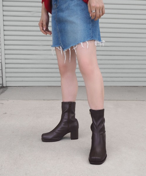 【セール】ストーム付きストレッチショートブーツ（ブーツ）｜minia（ミニア）