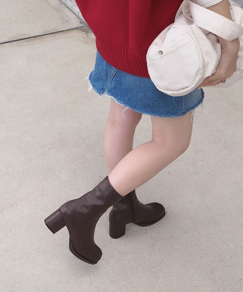 【セール】ストーム付きストレッチショートブーツ（ブーツ）｜minia（ミニア）