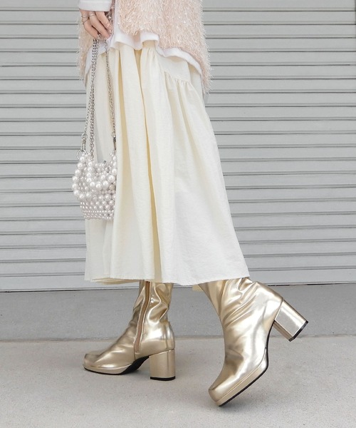 【セール】ストーム付きストレッチショートブーツ（ブーツ）｜minia（ミニア）