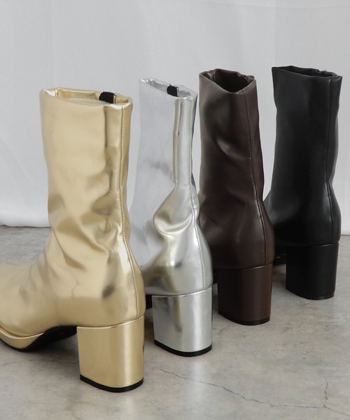 【セール】ストーム付きストレッチショートブーツ（ブーツ）｜minia（ミニア）