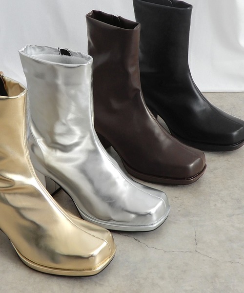 【セール】ストーム付きストレッチショートブーツ（ブーツ）｜minia（ミニア）