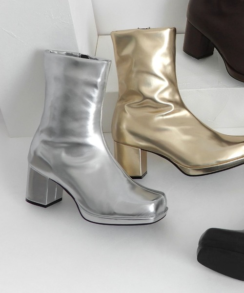 【セール】ストーム付きストレッチショートブーツ（ブーツ）｜minia（ミニア）