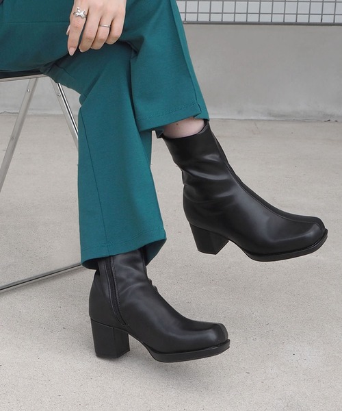 【セール】ストーム付きストレッチショートブーツ（ブーツ）｜minia（ミニア）