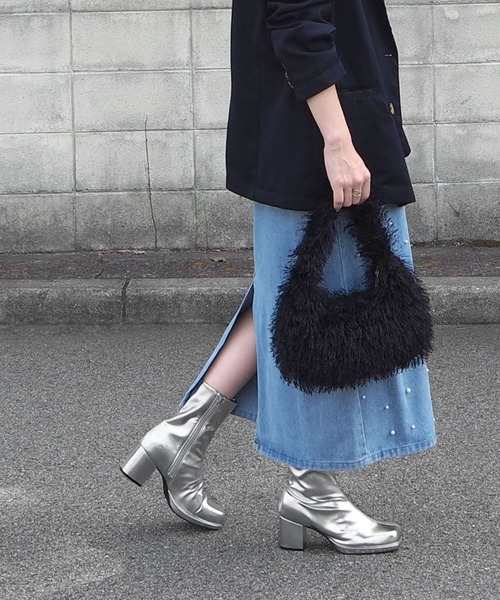 【セール】ストーム付きストレッチショートブーツ（ブーツ）｜minia（ミニア）