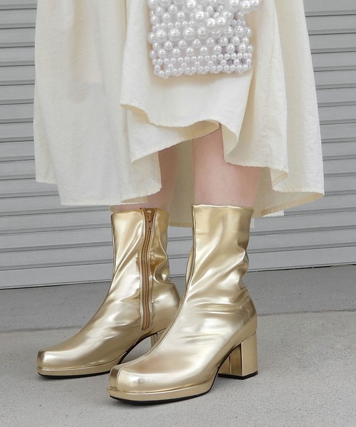 【セール】ストーム付きストレッチショートブーツ（ブーツ）｜minia（ミニア）