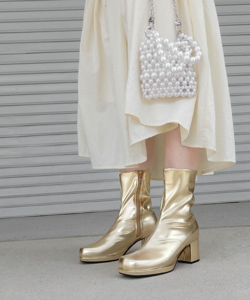 【セール】ストーム付きストレッチショートブーツ（ブーツ）｜minia（ミニア）