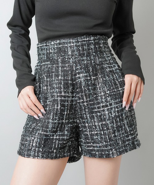 SPINNS（スピンズ）の「ラメ入りツイードショートパンツ（その他パンツ
