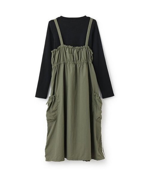 LOVETOXIC（ラブトキシック）の「【LTXC】ラインジャンスカインナーセット（シャツワンピース・キッズ・ブラック/カーキ・L/M/S/LL）」の3枚目の写真