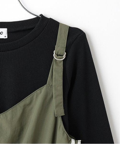 LOVETOXIC（ラブトキシック）の「【LTXC】ラインジャンスカインナーセット（シャツワンピース・キッズ・ブラック/カーキ・L/M/S/LL）」の6枚目の写真