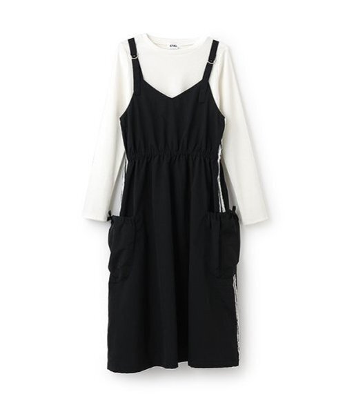 LOVETOXIC（ラブトキシック）の「【LTXC】ラインジャンスカインナーセット（シャツワンピース・キッズ・ブラック/カーキ・L/M/S/LL）」の14枚目の写真