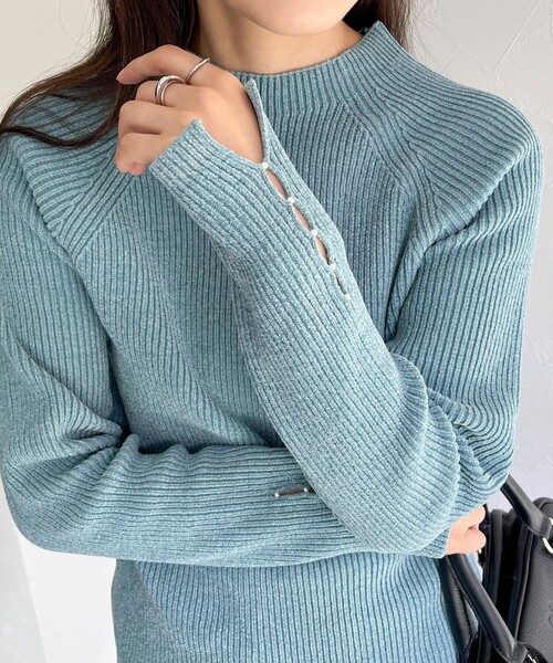 fredy emue（フレディエミュ）の「コンフォートニットリブハイネックプルオーバー（その他トップス・レディース・チャコールグレー/ミント/イエロー/アイボリー・38）」の3枚目の写真