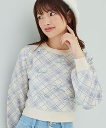 MAJESTIC LEGON | プチリボンチェックニット(ニット/セーター)