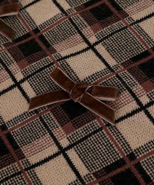 MAJESTIC LEGON（マジェスティックレゴン）の「プチリボンチェックニット（ニット/セーター・レディース・ブラック系その他/ホワイト系その他2/ベージュ系その他2・MEDIUM）」の7枚目の写真